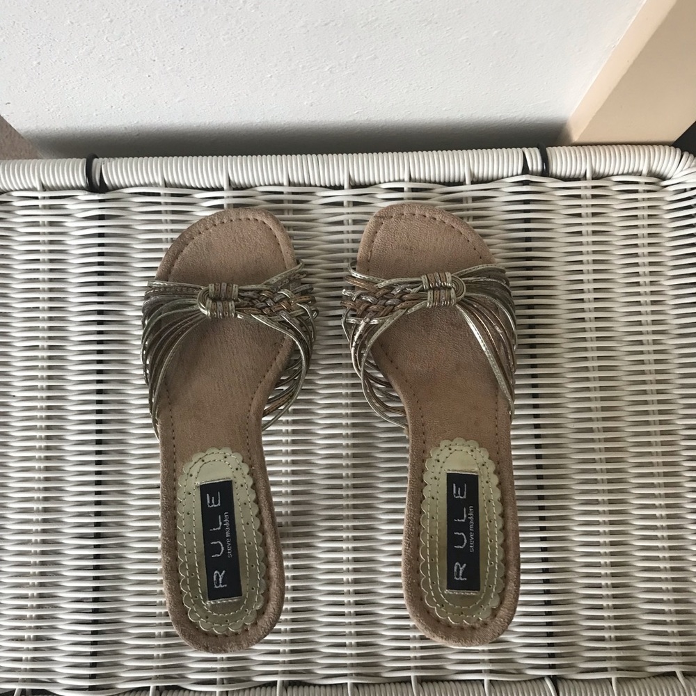 Rule Steve Madden metallic open toed heels Size 7 - Picture 5 of 11